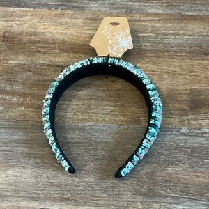 Chic Beaded Headband in Black and Green